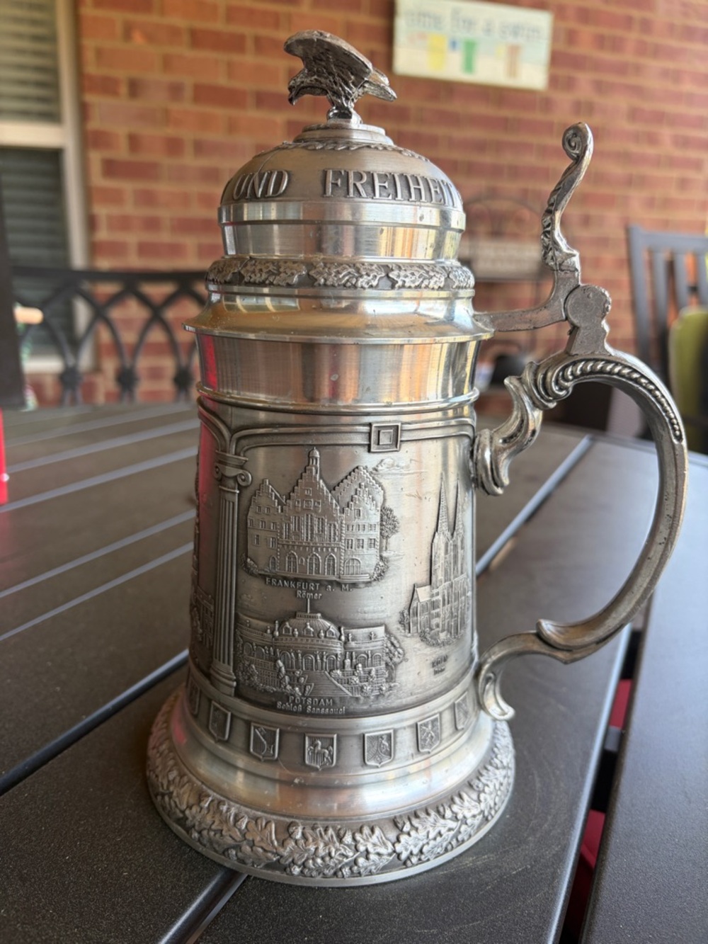 Vintage Pewter German Beer Stein - Deutschland German Landmarks - Picture 3 of 8